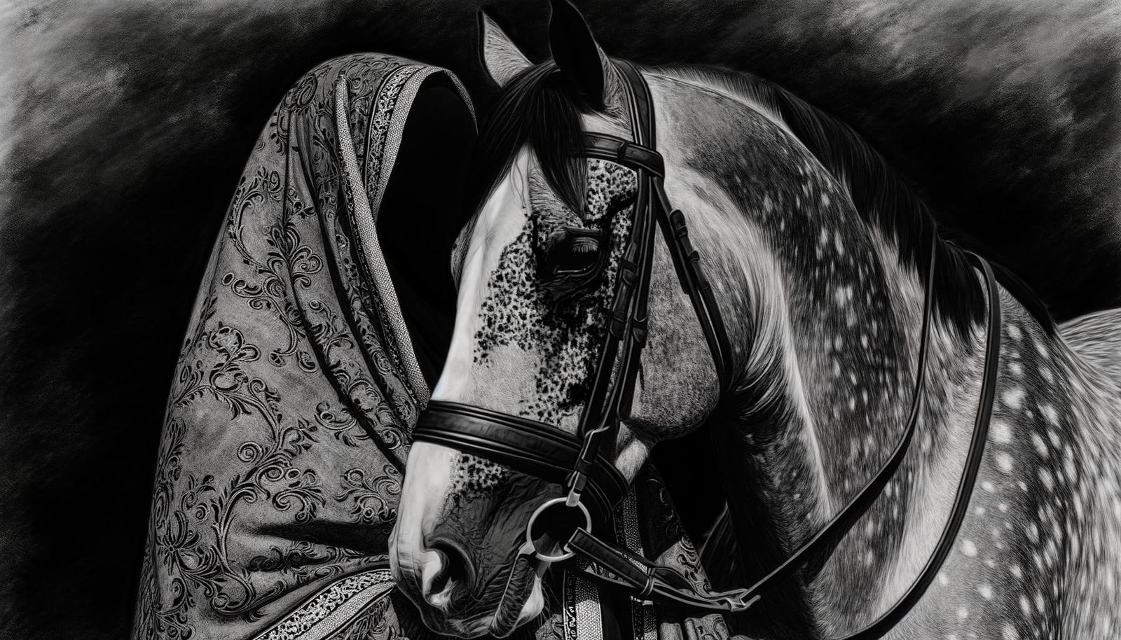 Monochrome Bond: Horse and Human in Grayscale