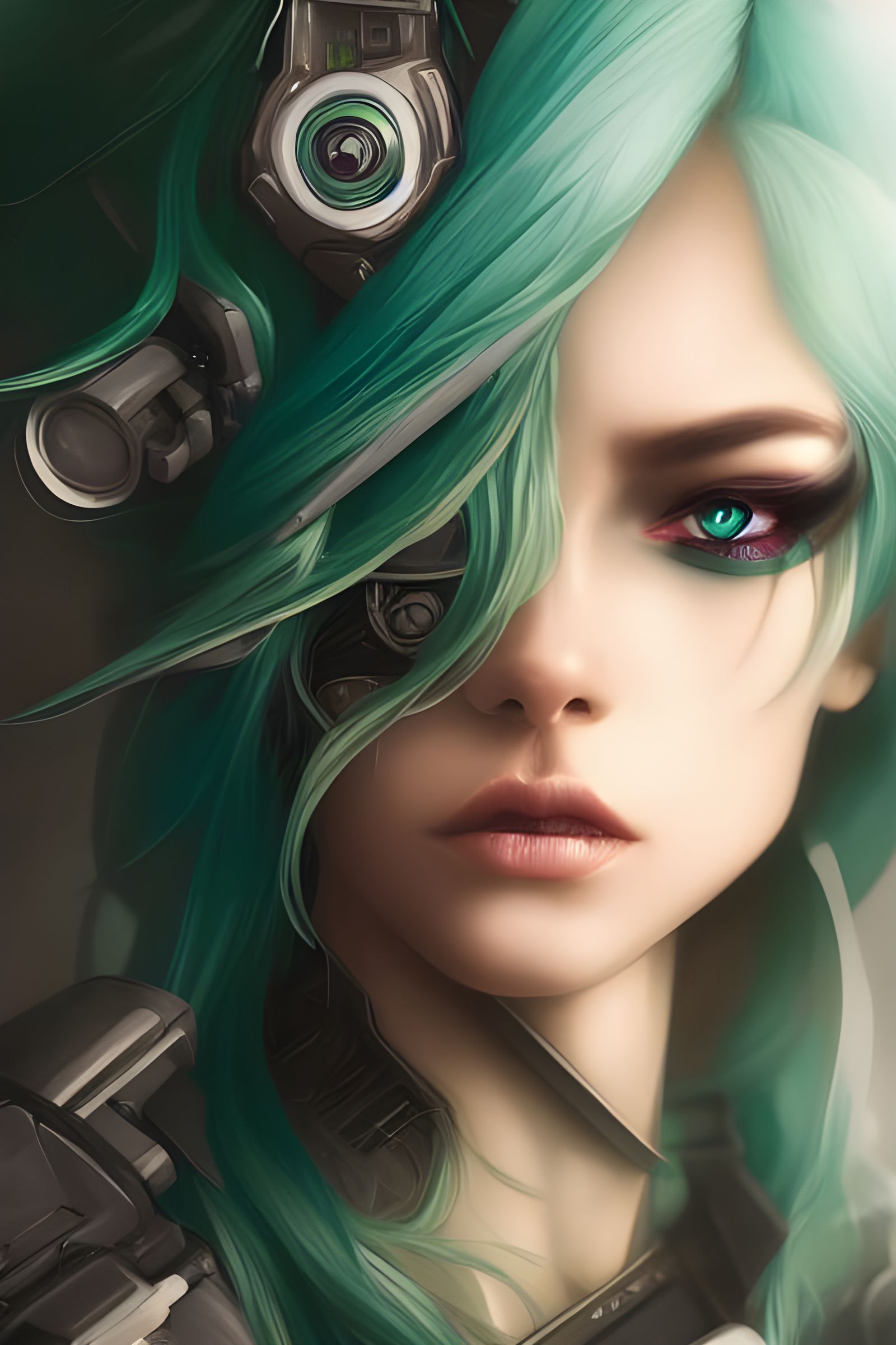 Cyberpunk Dark Elf Goddess in Cityscape