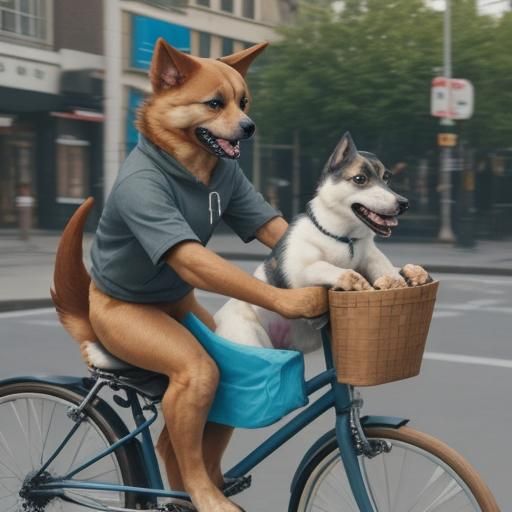 Dog Rides Bicycle Generated by AI