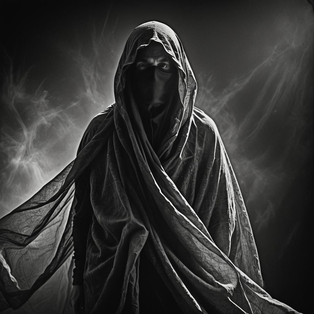 Ethereal Figure Emerges in Atmospheric Monochrome