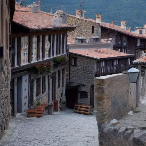 Picturesque Mountain Town in the Pyrenees