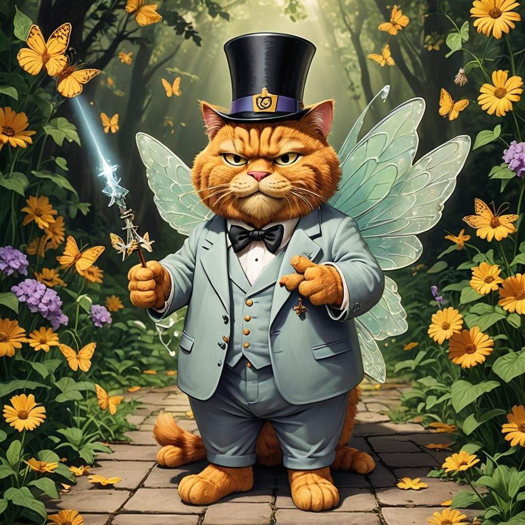 Garfield as a Whimsical Fairy Godfather