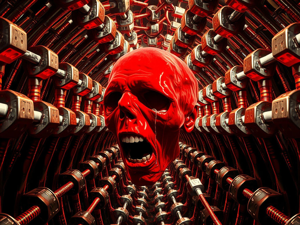 Distorted Velvet Head with Steel Hammers: Surreal Tunnel