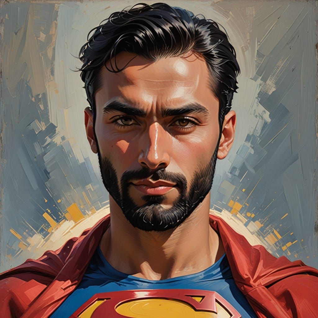 Turkish-Pakistani-Tamil-Arab Superman with Impressive Beard