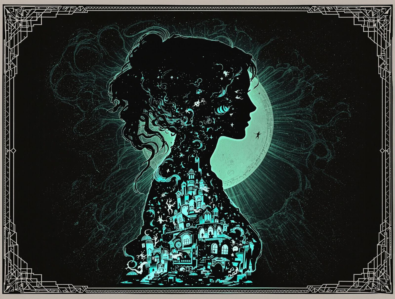 Ethereal Silhouette in Lovecraftian Depths