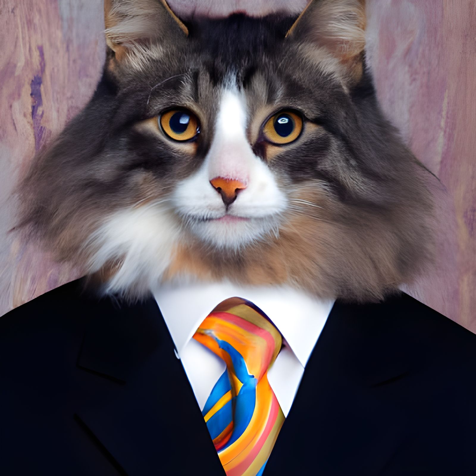 Cat Boss in Business Suit Portrait