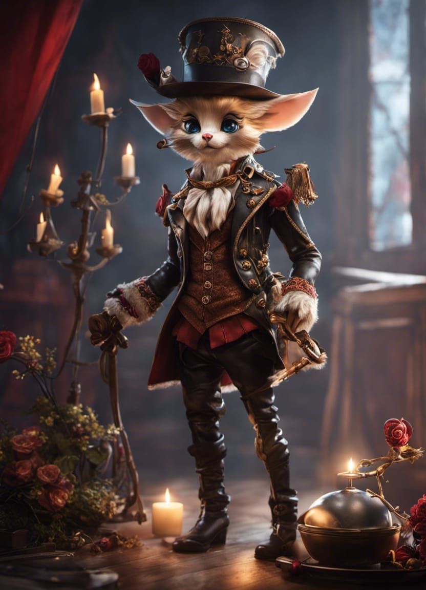 Fantasy Marionette with Shiny Eyes in Studio Lighting