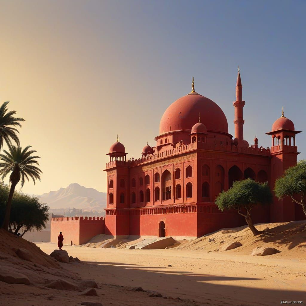 Ancient Desert Palace in Vibrant Colours