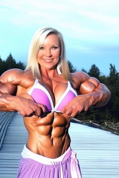 Muscular Finnish Female Bodybuilder with Ripped Physique