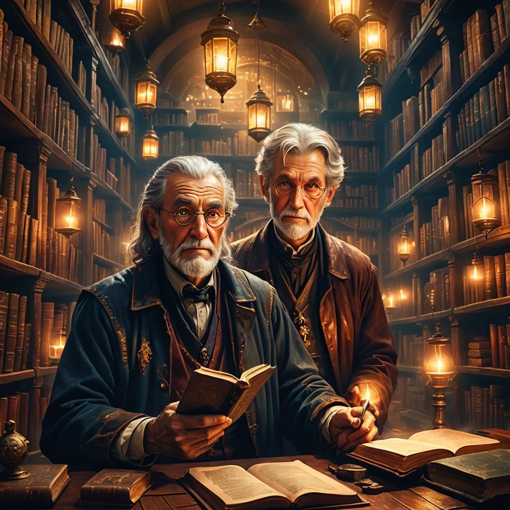 Teacher Protects Student from Evil in Mystical Library