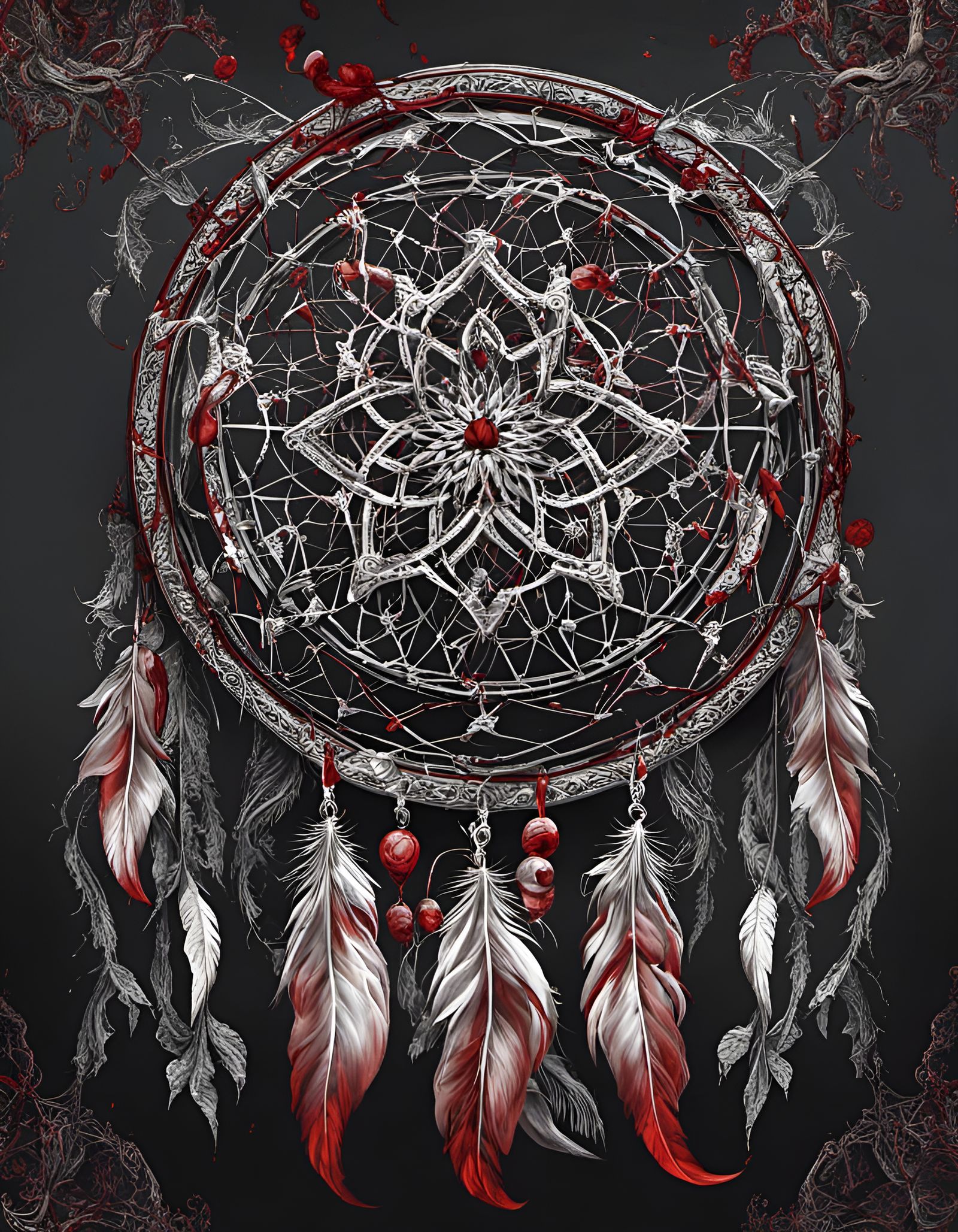 Gothic Dreamcatcher of Bones and Blood