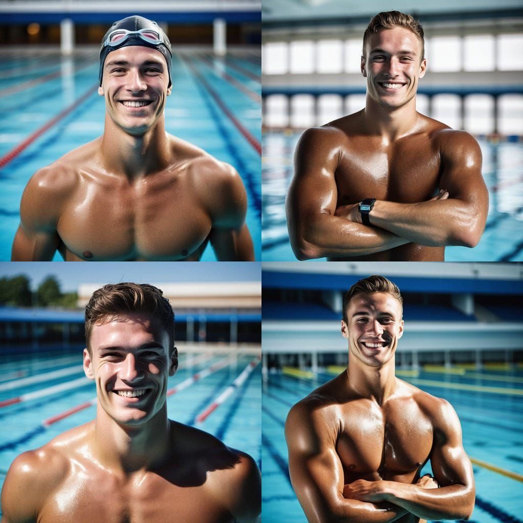 Chiseled Athlete Smiles for the Camera