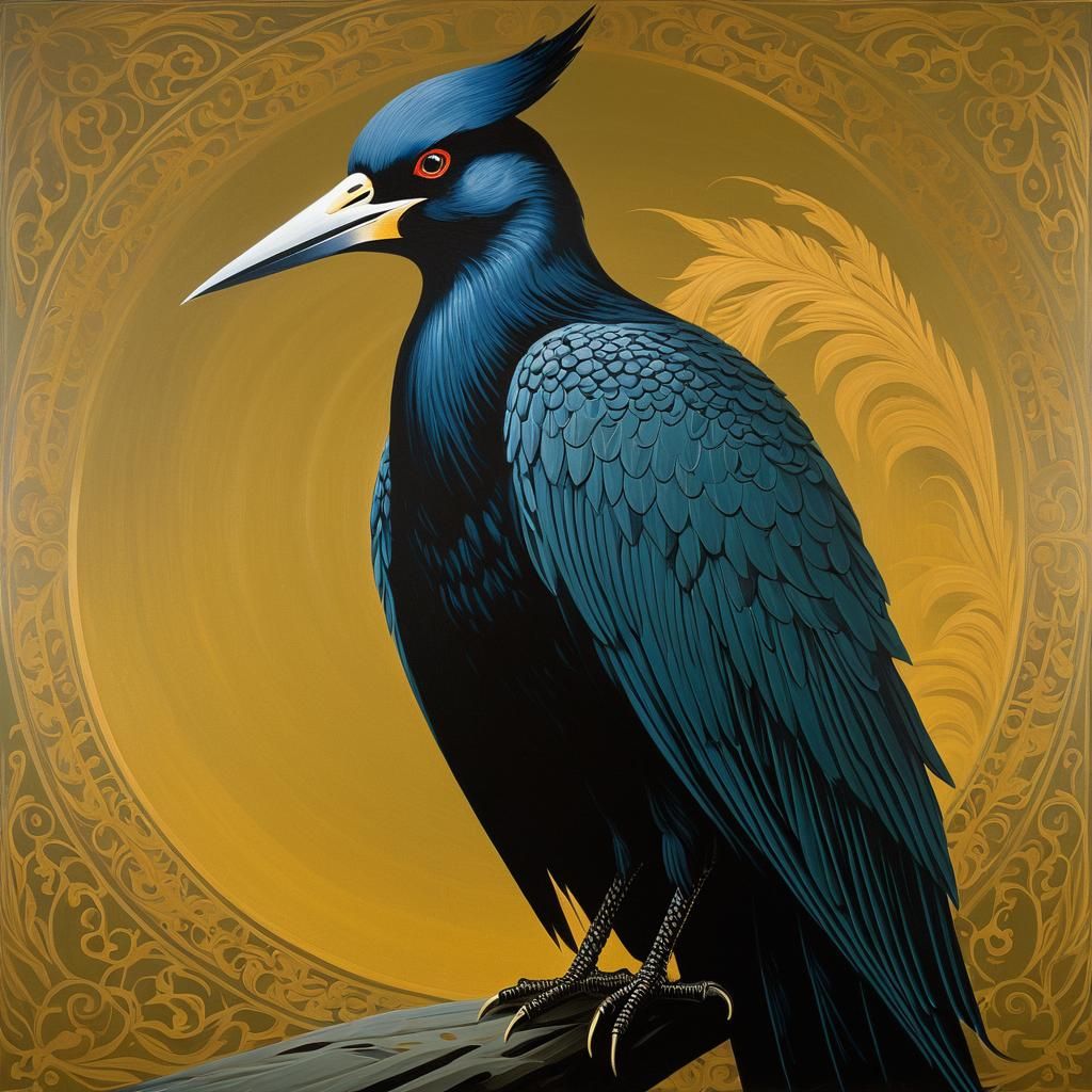 Surreal Birdman Dream as Erte Painting