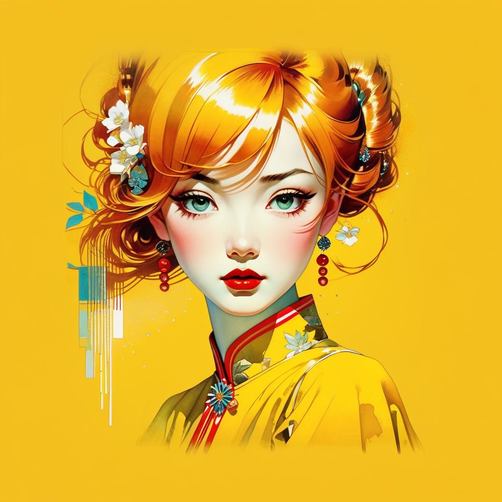 Modern Fashion Art with 3D Shading