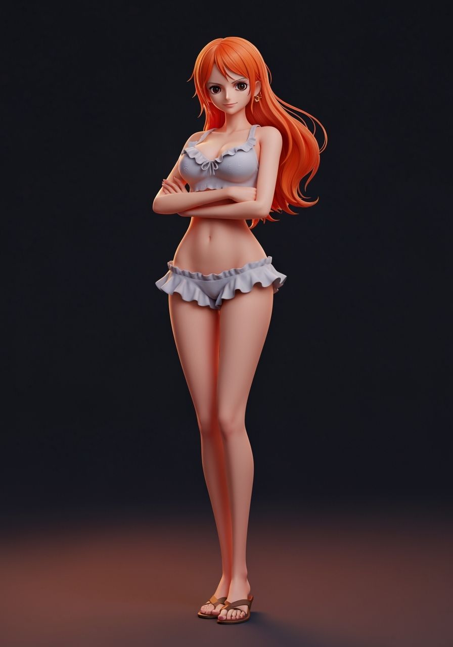 Nami from One Piece in 3D Anime Art