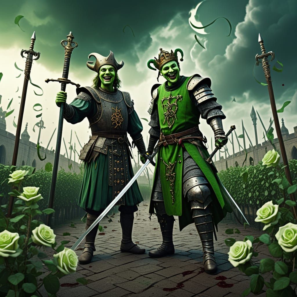 Tarot Card Design: Eyes, Swords and Jester