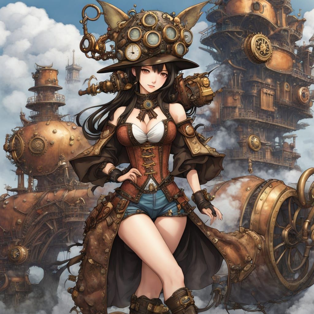 Steampunk Japan in Vintage Industrial Style