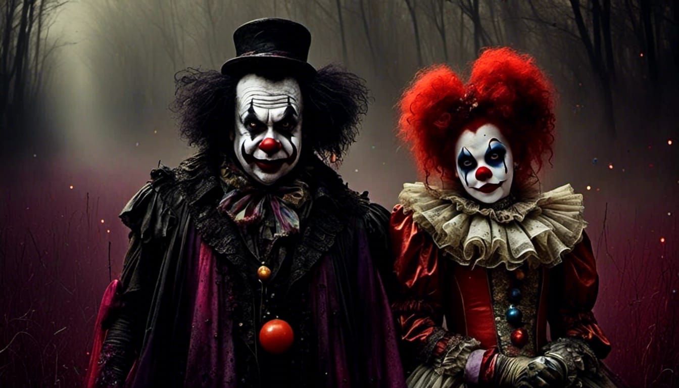 Creepy Clown in Circus: A Macabre Spectacle
