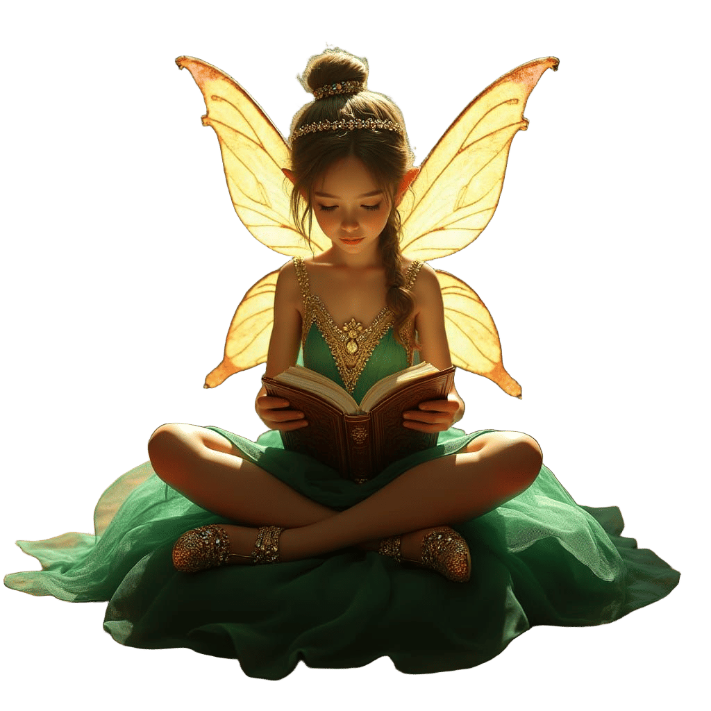Fairy Reading Torah in Detailed Fantasy Art