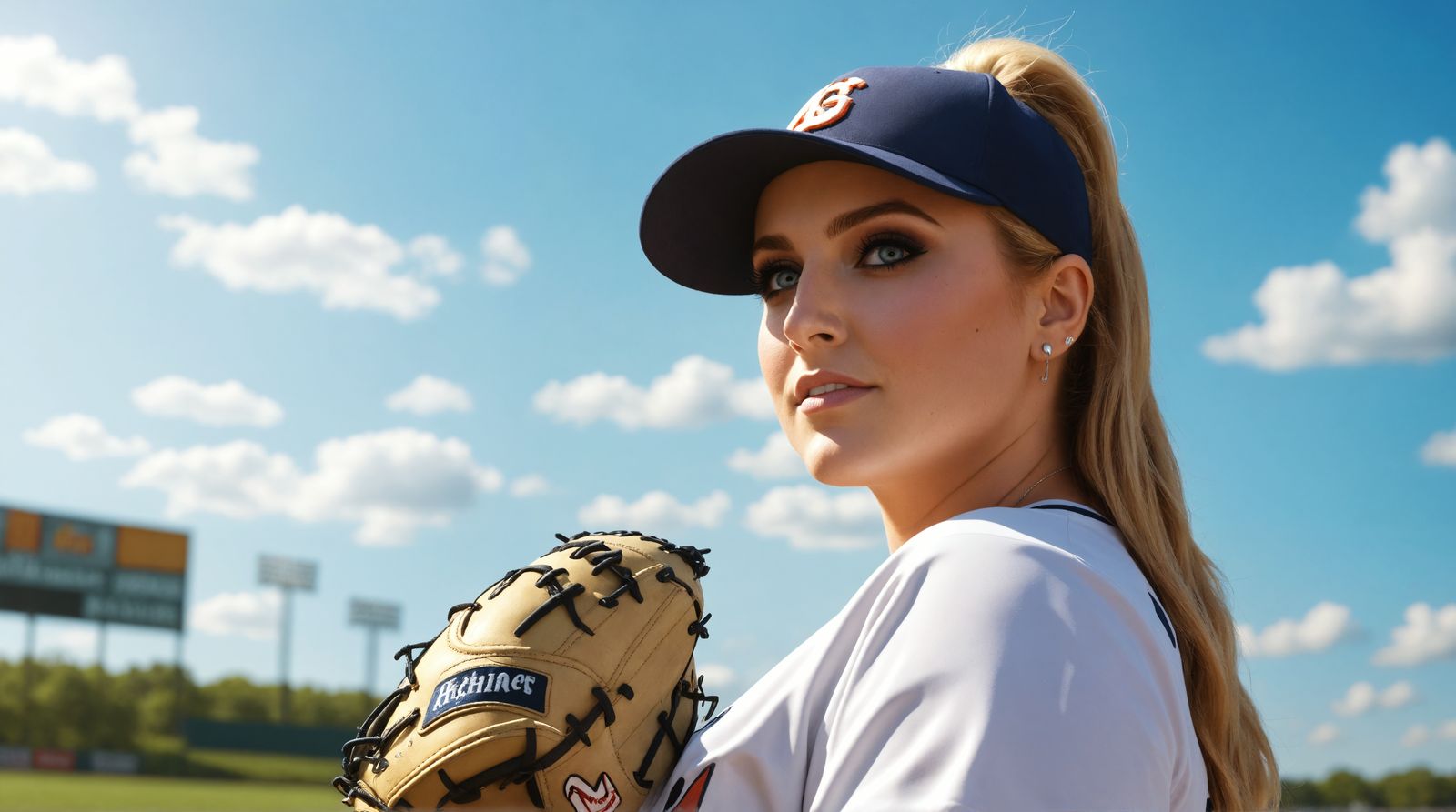 Meghan Trainor as Baseball Player in Sunny Day Portrait
