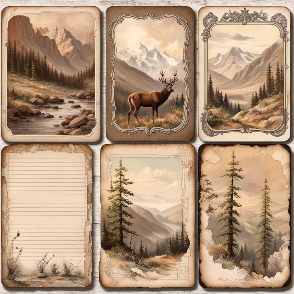 Vintage Fine Art Journal Card Collection