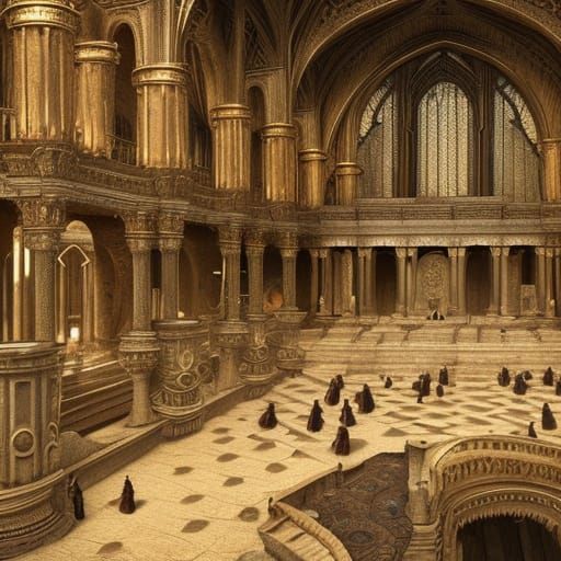 Medieval King on Throne: Epic Digital Matte Painting
