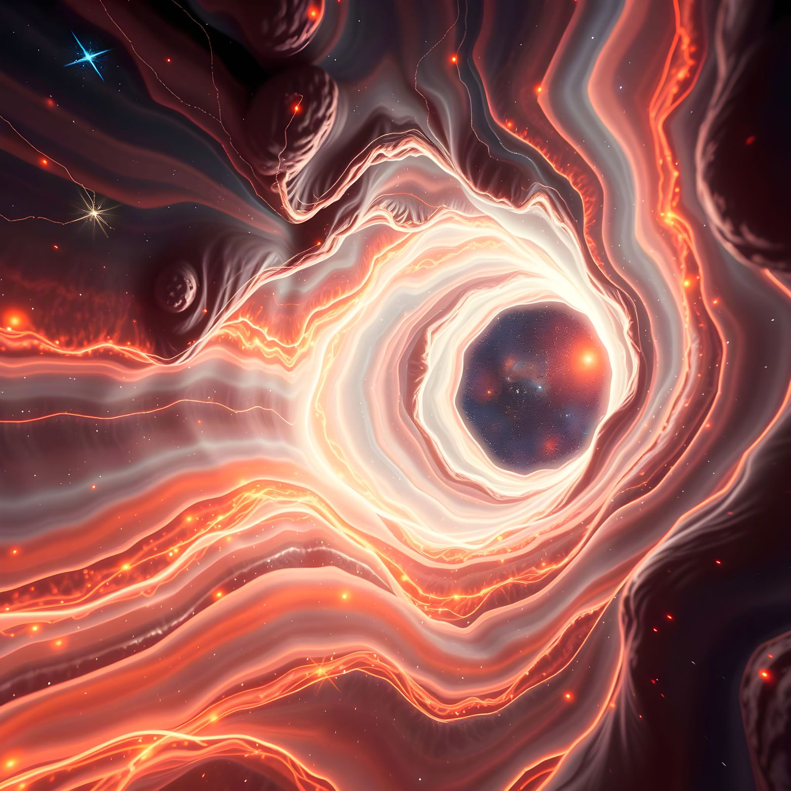 Cosmic Plasma Vortices in Luminescent Arteries