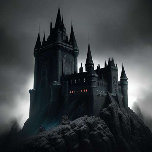 Epic Dark Fantasy Castle Scene in Cinematic Style