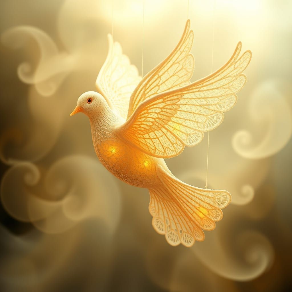 Whispering Dove in Golden Lace
