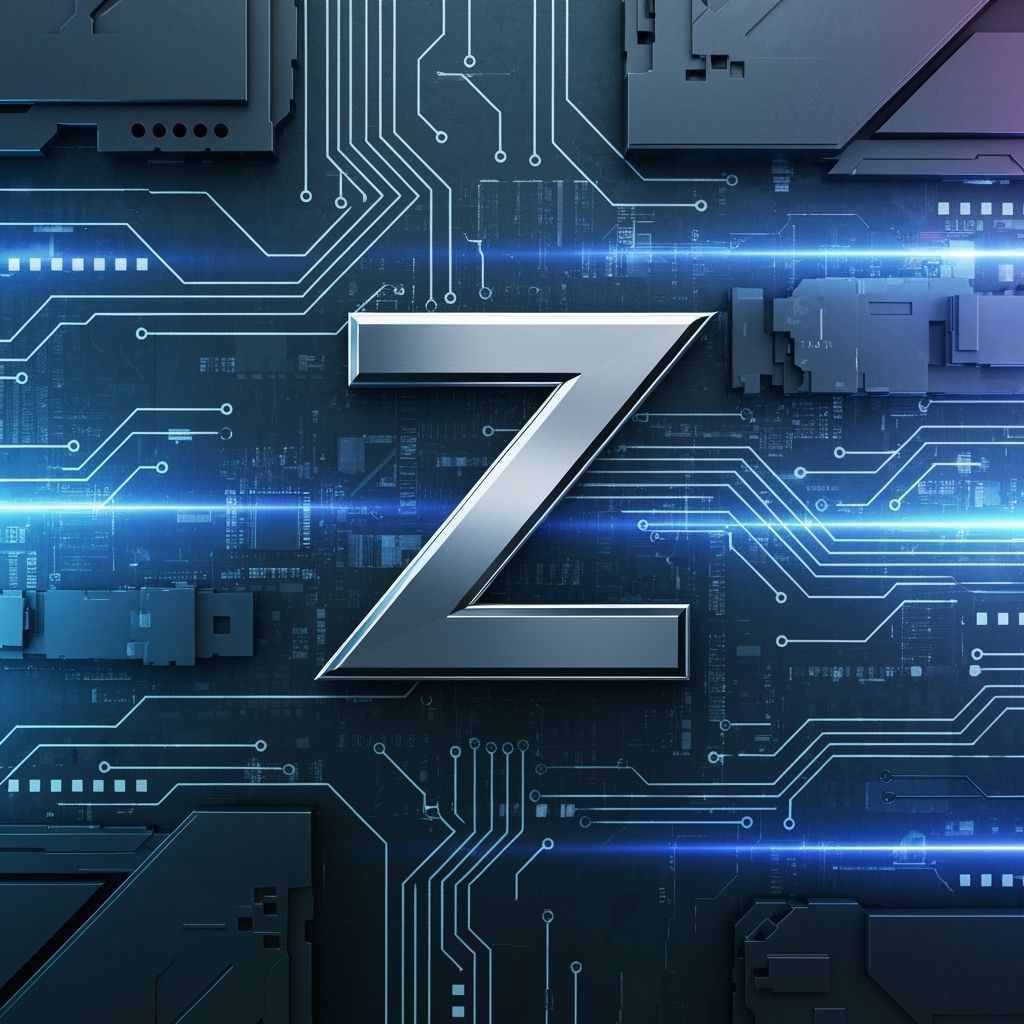 Futuristic Letter Z Logo in Sci-Fi Style