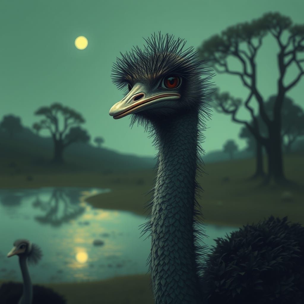 <lora:Fauna:1.0> Emotional landscapes They puzzle me, ostric...