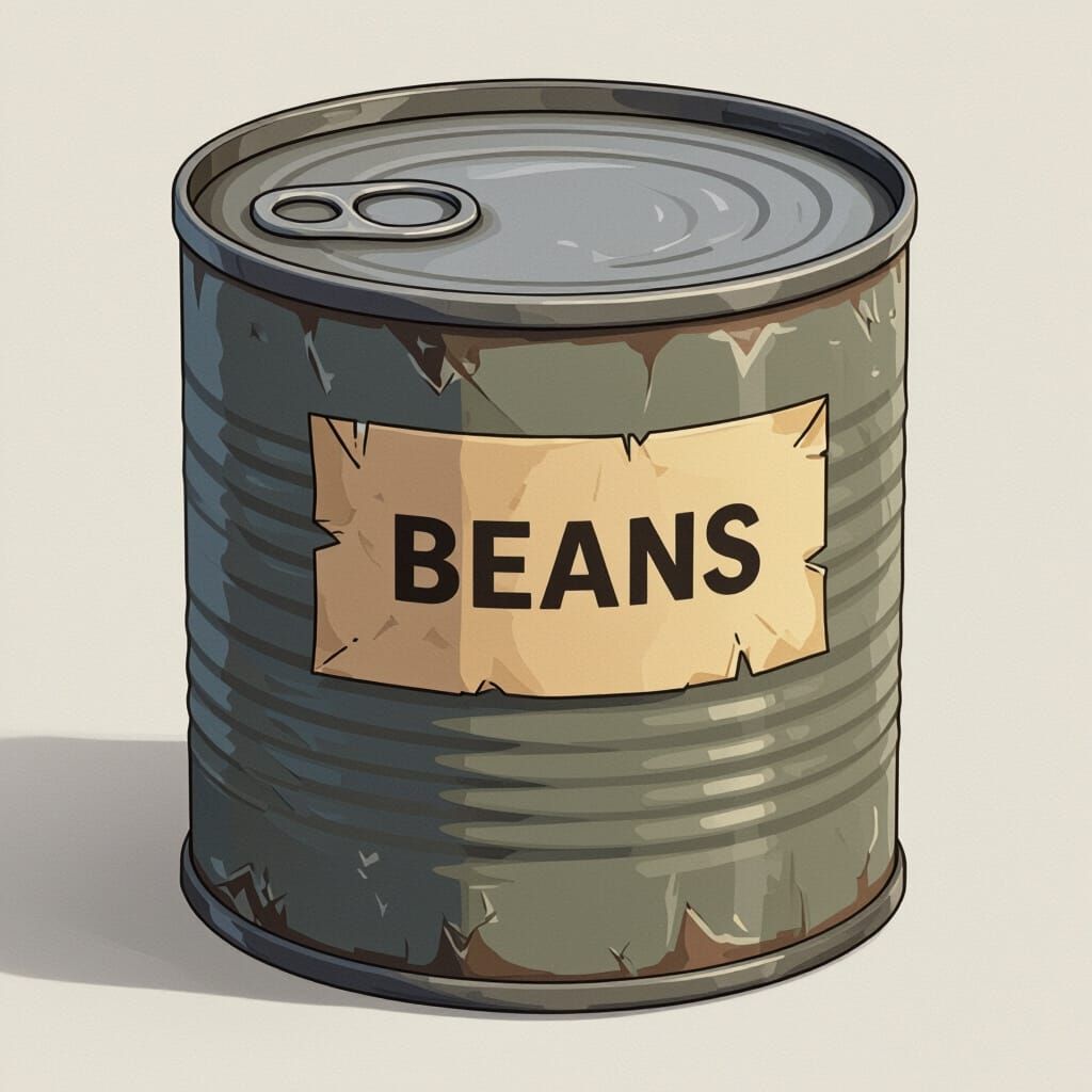 Survival Game Bean Can Inventory Icon 3D Art