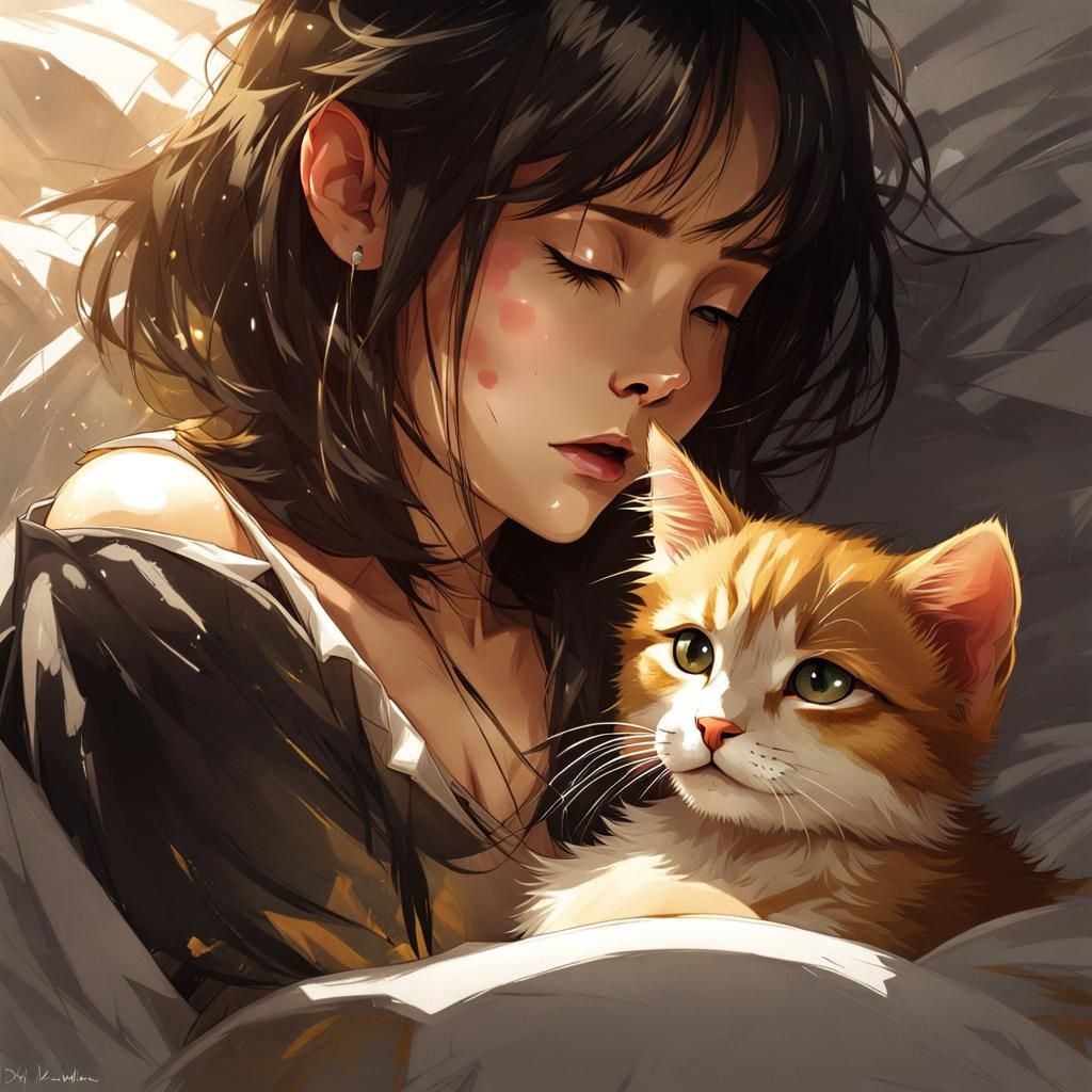 Sad Kitten Looks at Sick Girl, David Mack Style