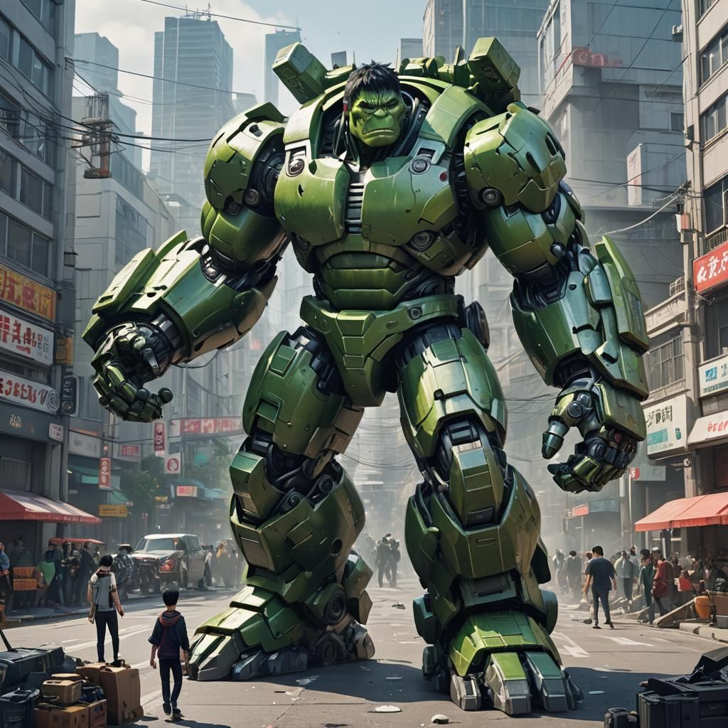 Hulk Robot: 3D Anime Art