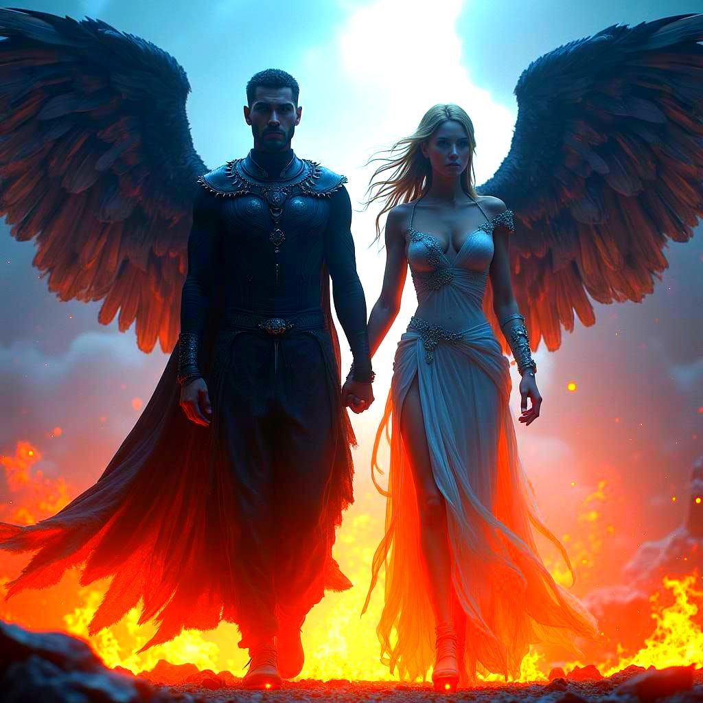 Dark Angel Samael Portrait in Dynamic Lighting