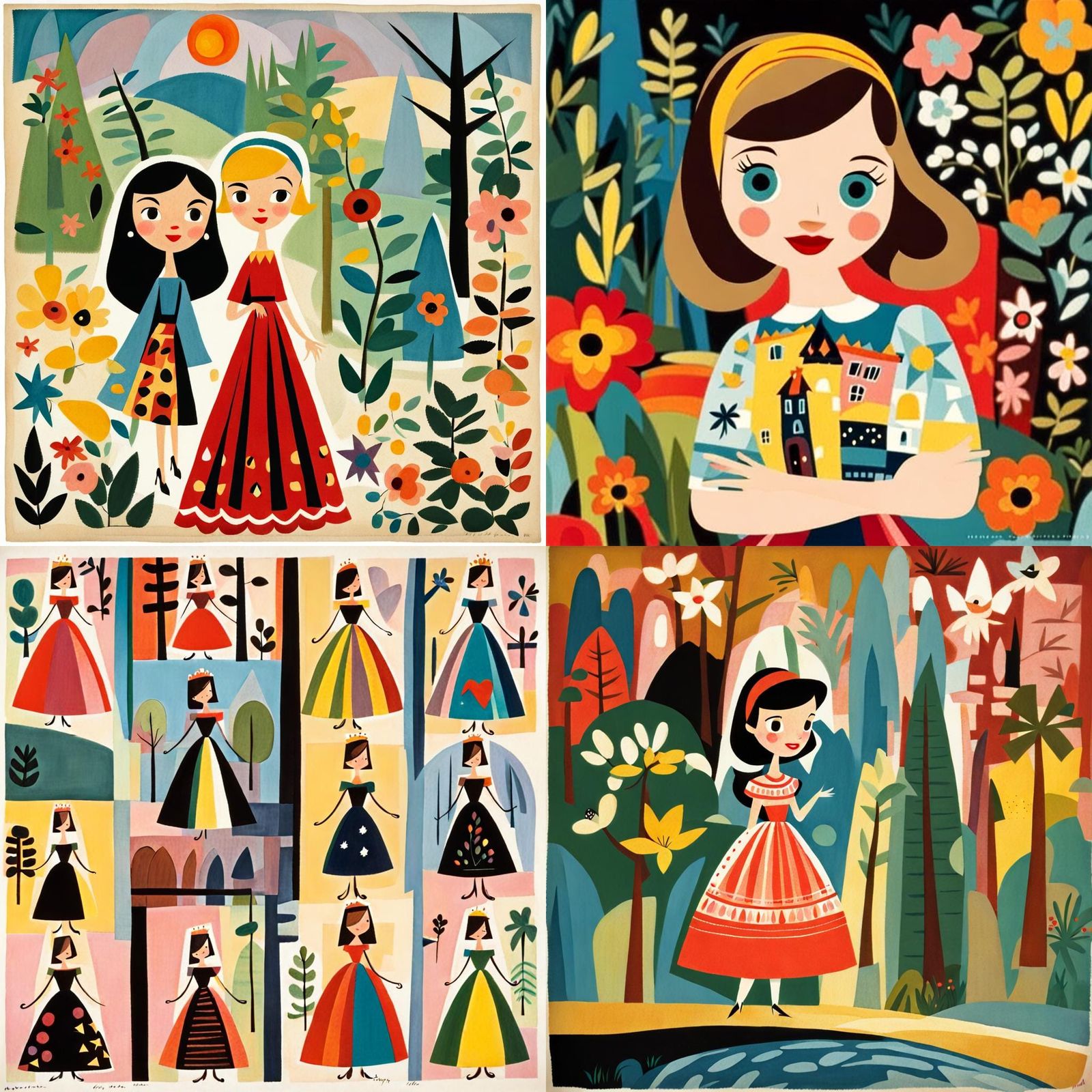 Whimsical Illustration in Mary Blair Style