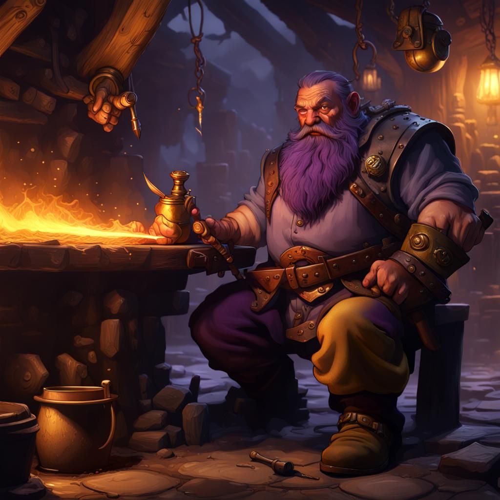 Evil Dwarf Blacksmith: Dark Fantasy Concept Art