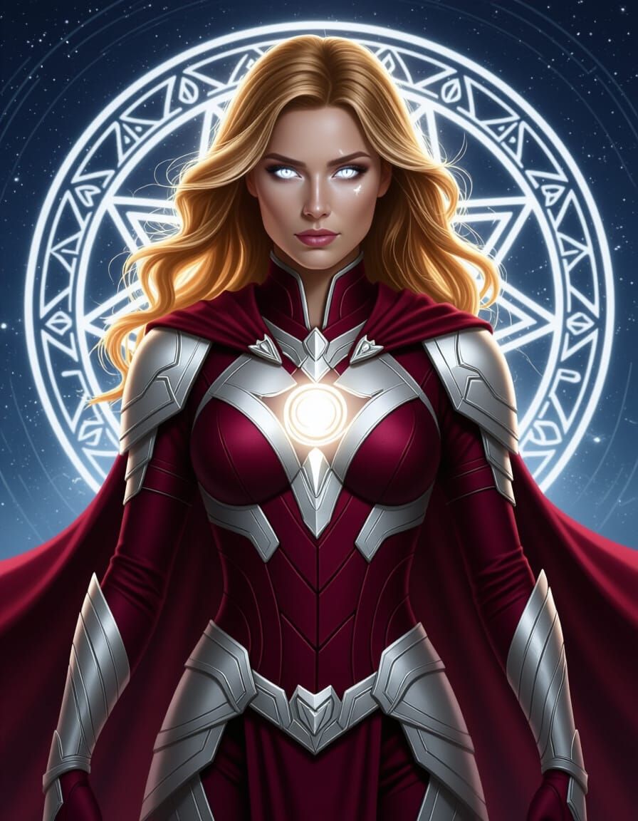 Auren: Cosmic Energy Superhero Portrait