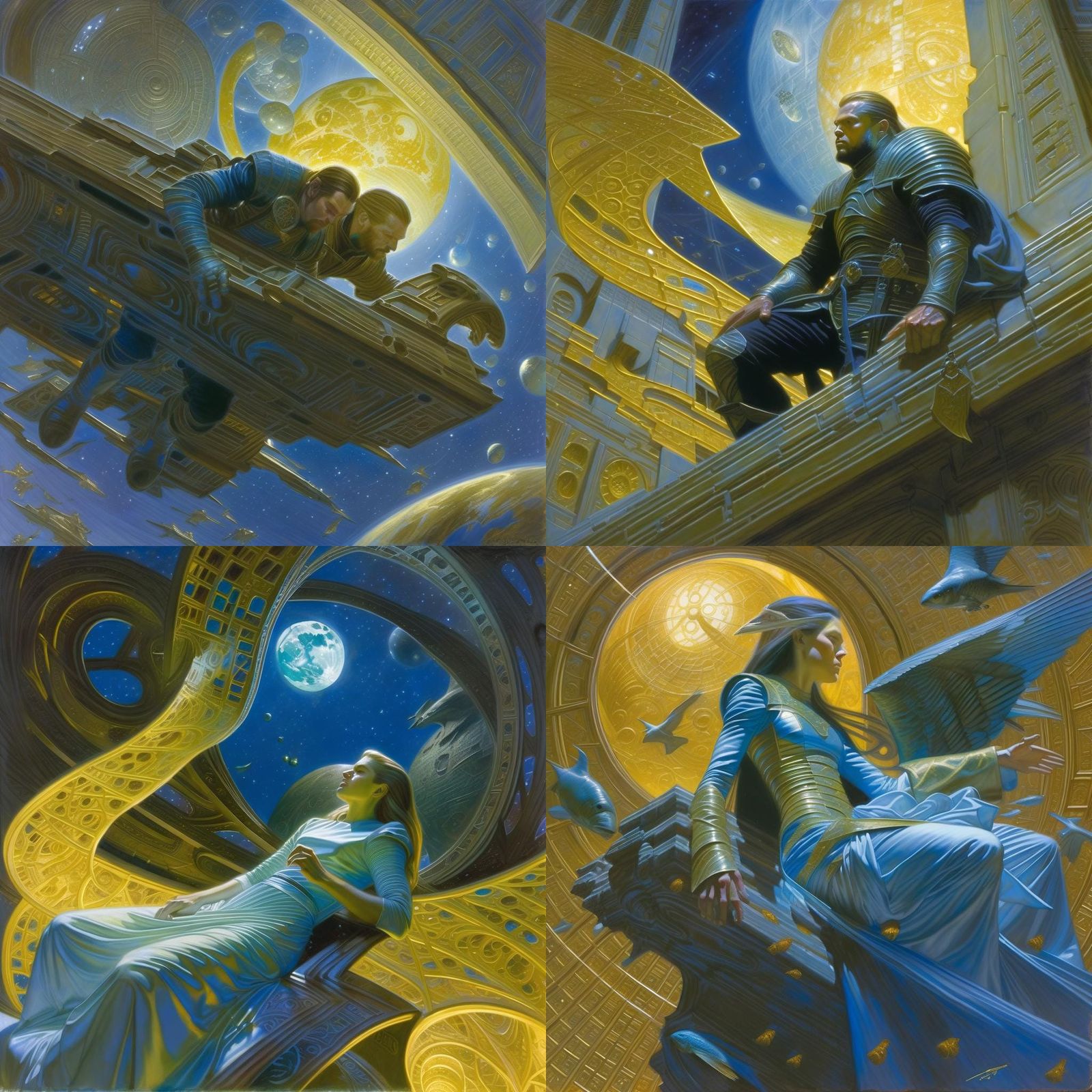 Epic Fantasy Scene in Oil Painting Style