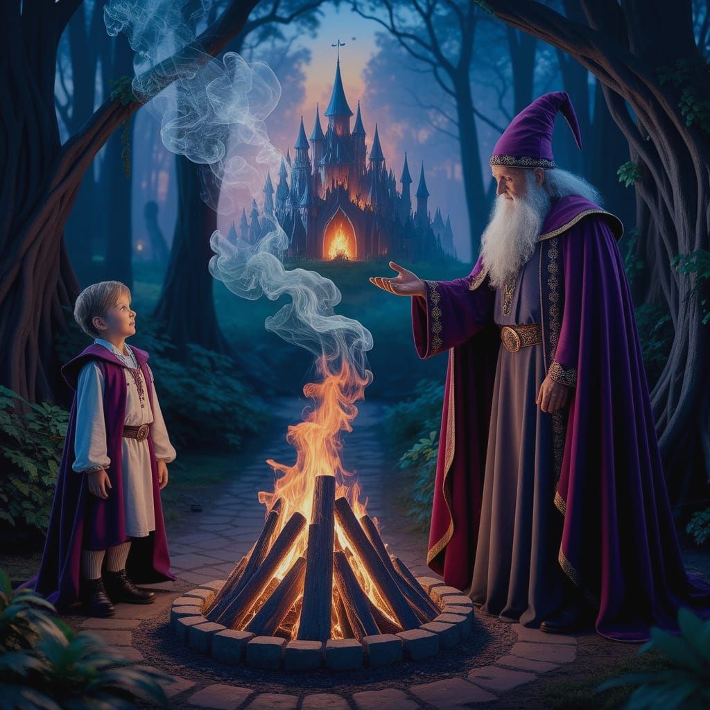 Young Wizard Apprentice Sees Magical Kingdom Emerge from Bon...