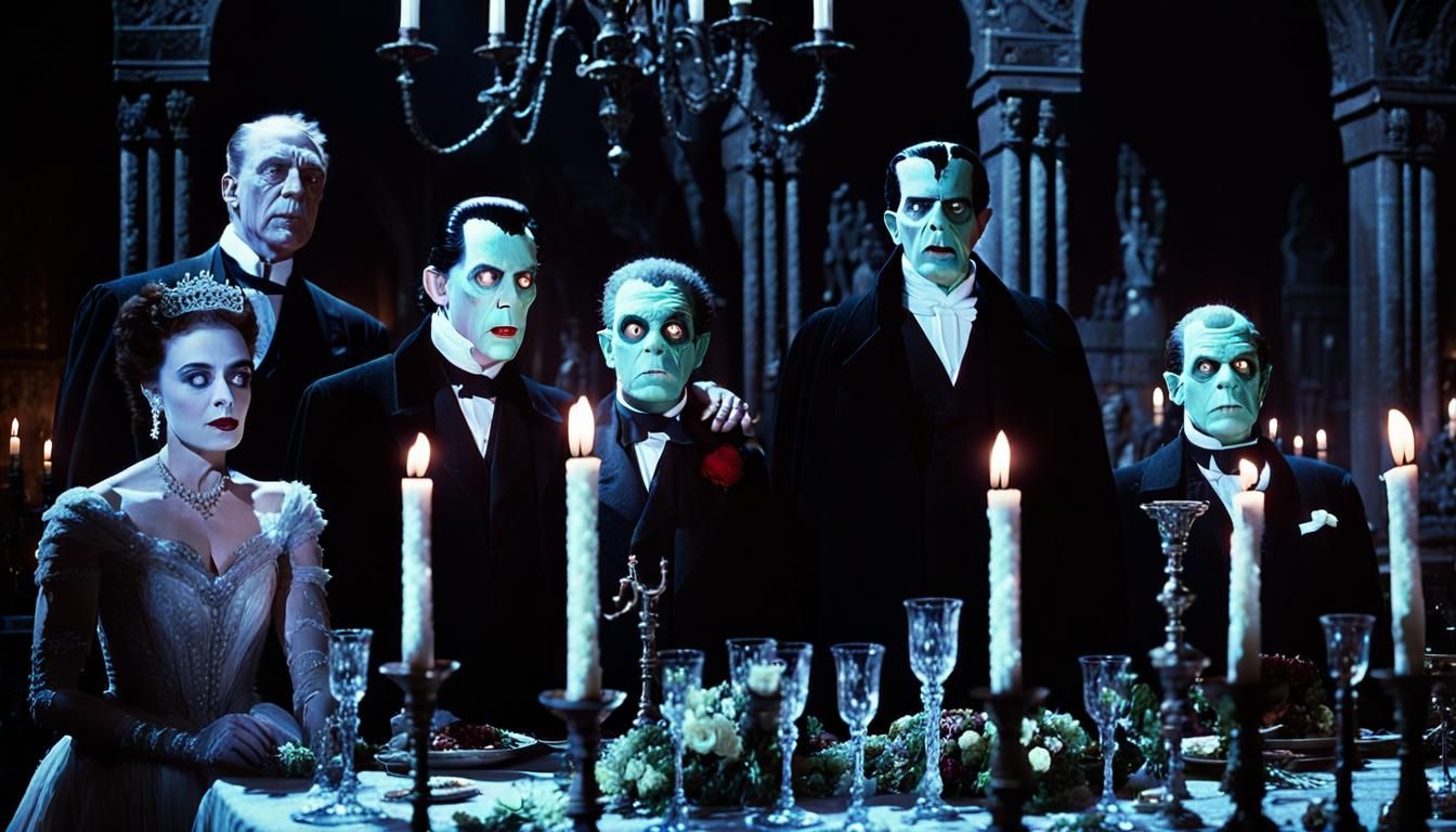 Classic Horror Icons at Gothic Ball: Film Noir