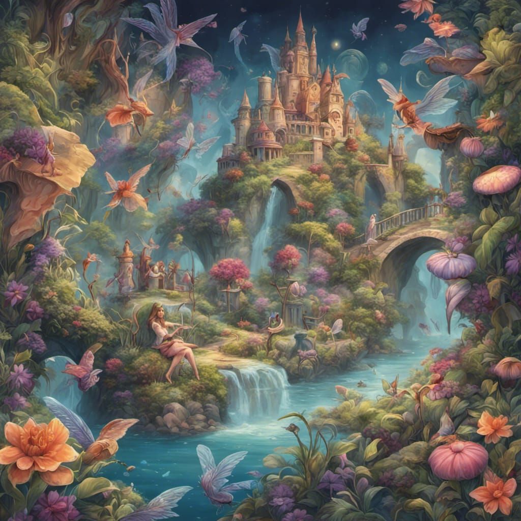 Enchanted World with Fairies and Magical Creatures