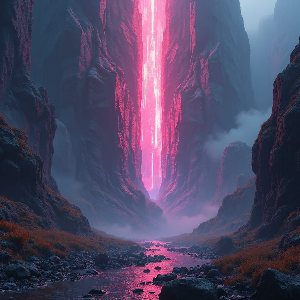 Fantastical Matte Painting with Fluorescent Accents