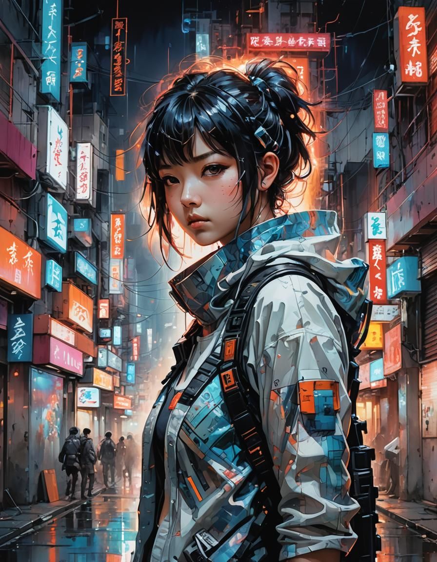 Neon Ninja Village: A Hyperrealistic Sci-Fi Masterpiece