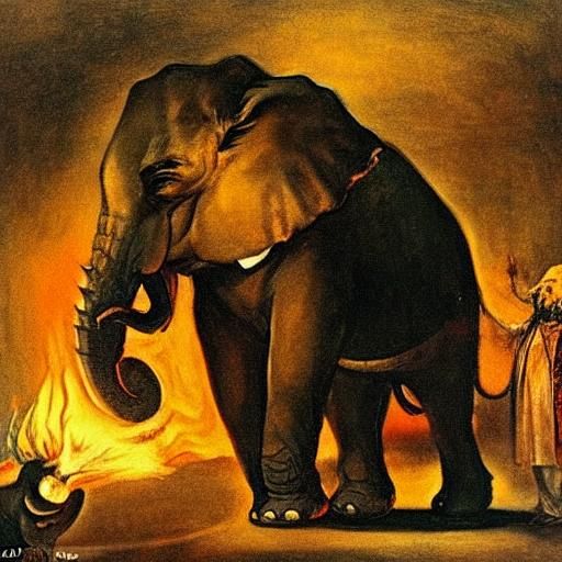 Surreal King Sends Fire Messages: Goya and Dix Style