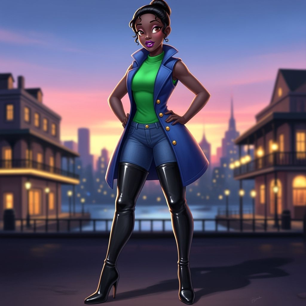 Tiana as Modern Princess in Animation Style