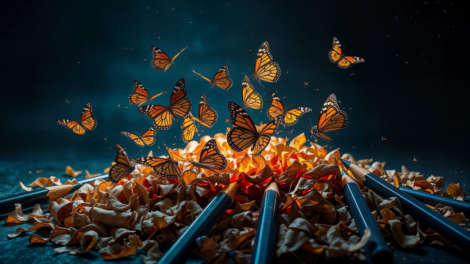 Butterflies Emerge From Sharpened Pencil Shavings