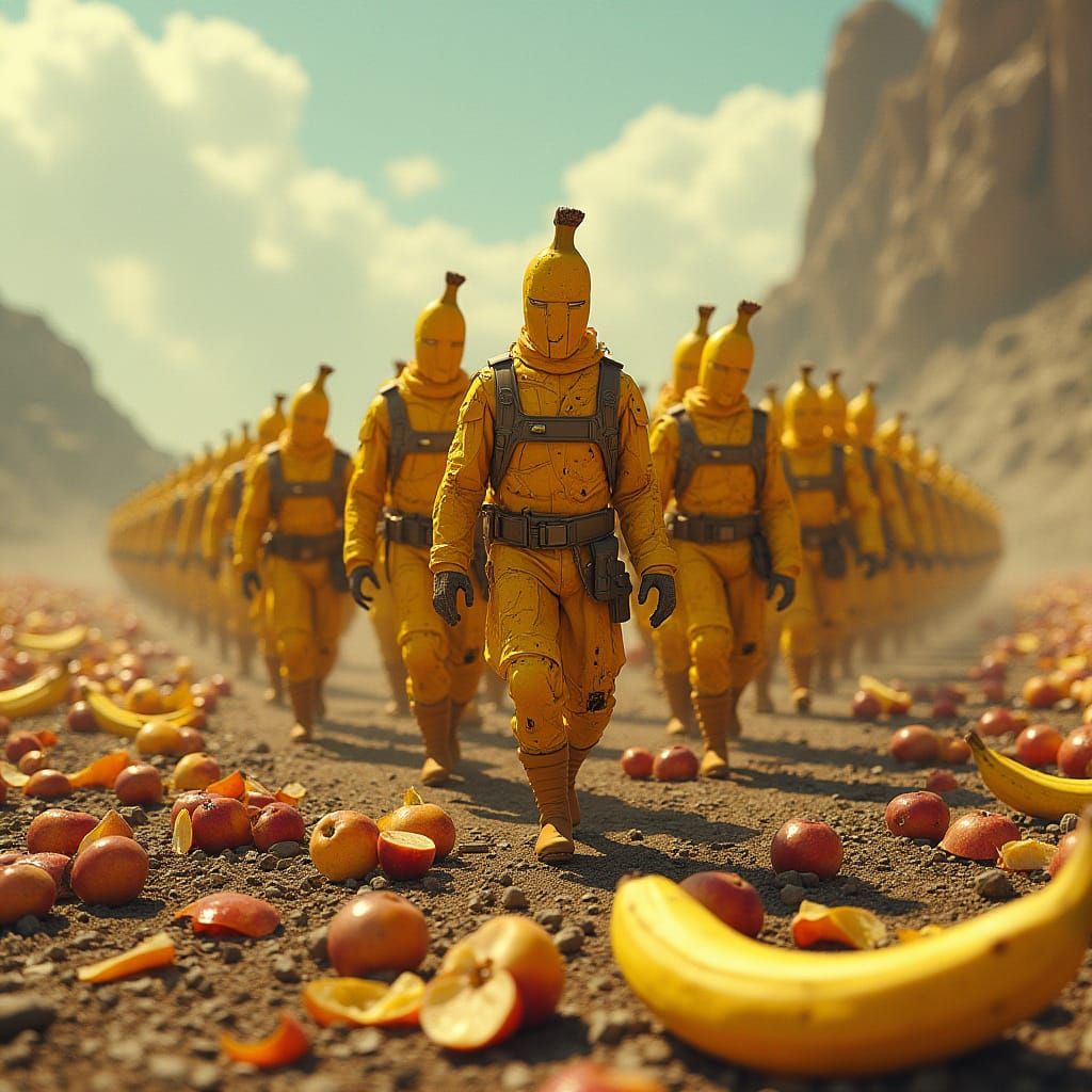 Golden Banana Legion Marches Across Cosmic Wasteland