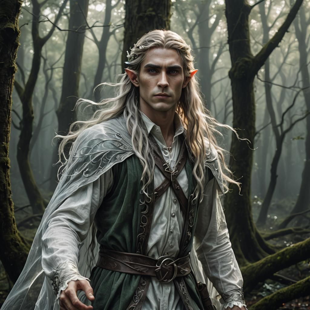 Ethereal Elf Ghost in Haunted Forest