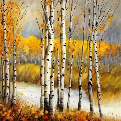 Fiery Leaves Ablaze: A Painterly Winter Transition